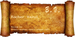 Bacher Vazul névjegykártya